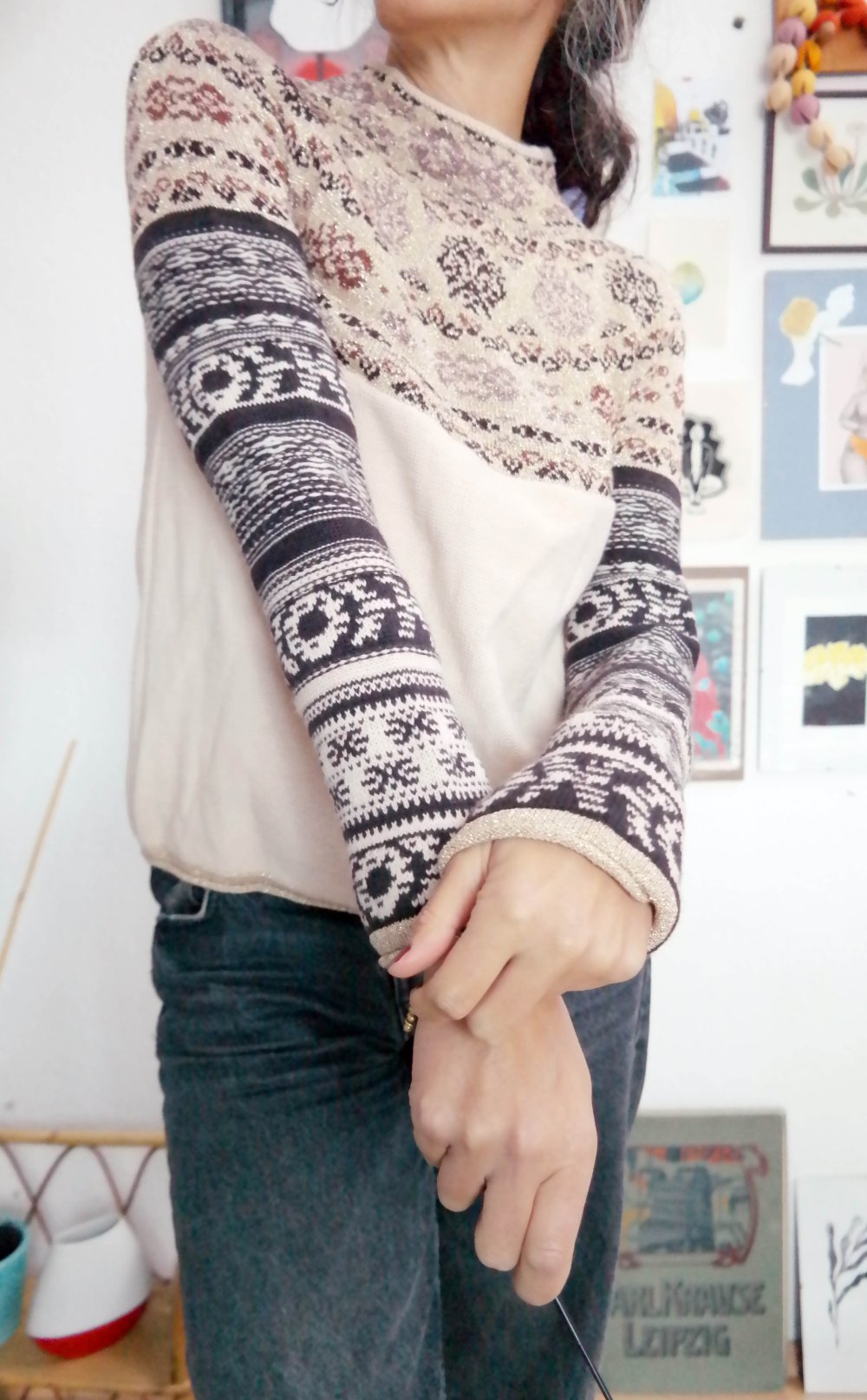 Sisley Pullover Strickpullover bunt Turtleneck Rollkragenpullover Wolle Wollpullover M L 38 40