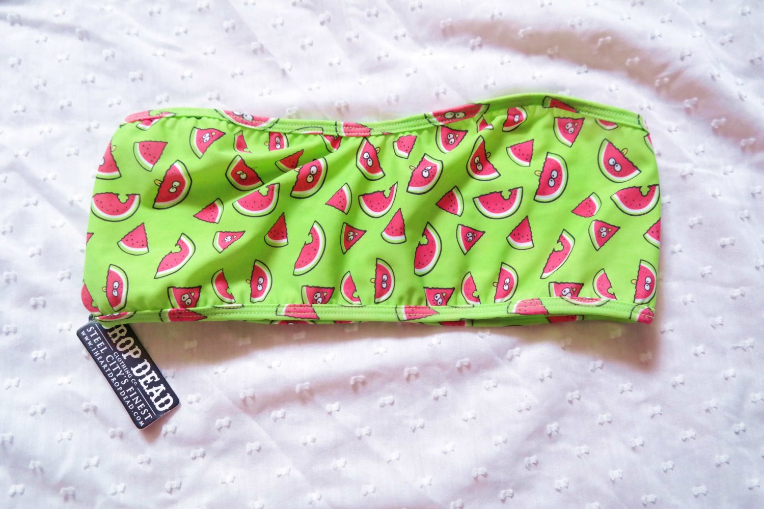 NEU mit Etikett DropDead Drop Dead Bandeau Bikini Top BH Bandeautop Melone Wassermelone M 38 L 40