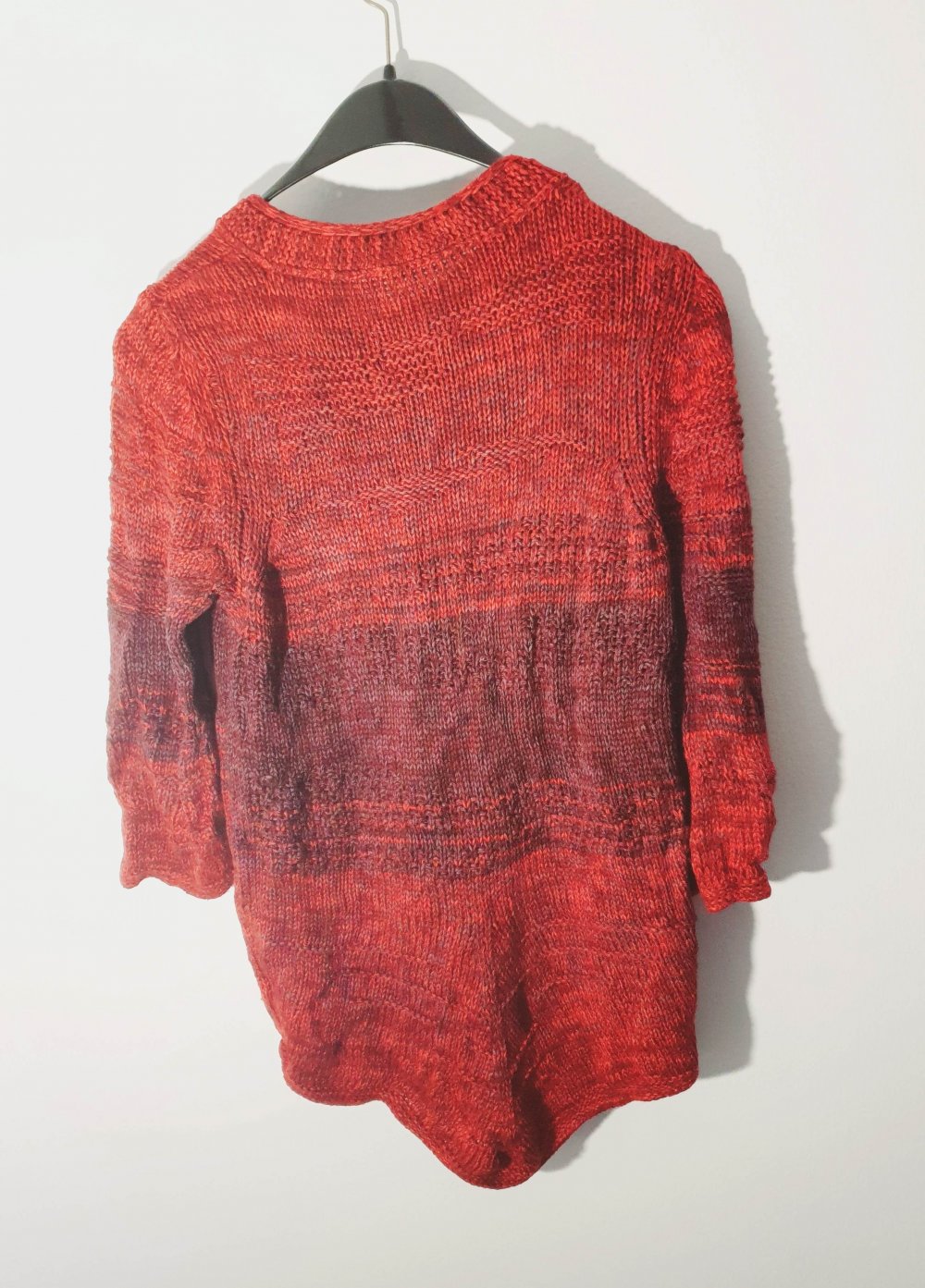 Strickjacke Farbverlauf Beerenfarben bunt rot lila Cardigan M 38