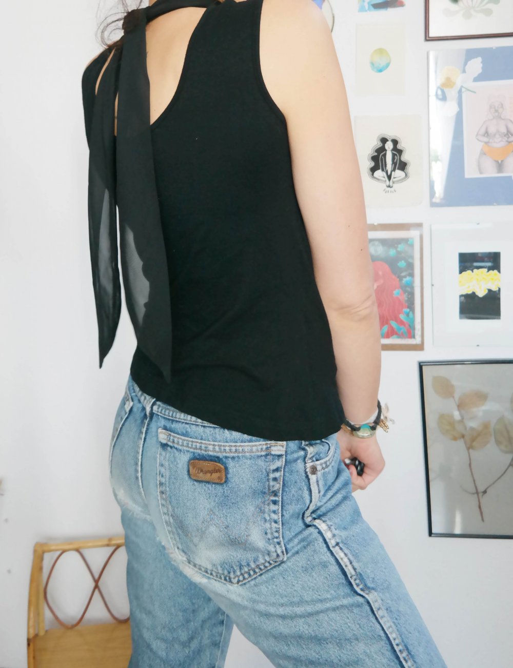 Apart Top Rollkragen Rolli Chiffon zum Binden Rückenausschnitt M 38 schulterfrei