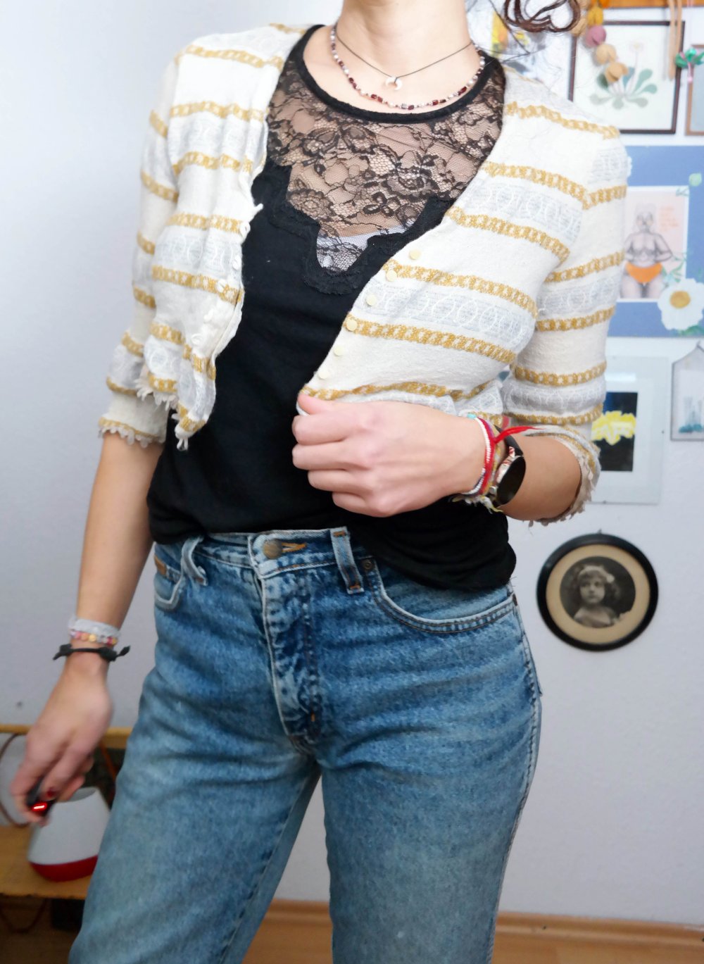 Zara Jacke Bolera Hippie Ethno Streifen Folklore bunt M 38