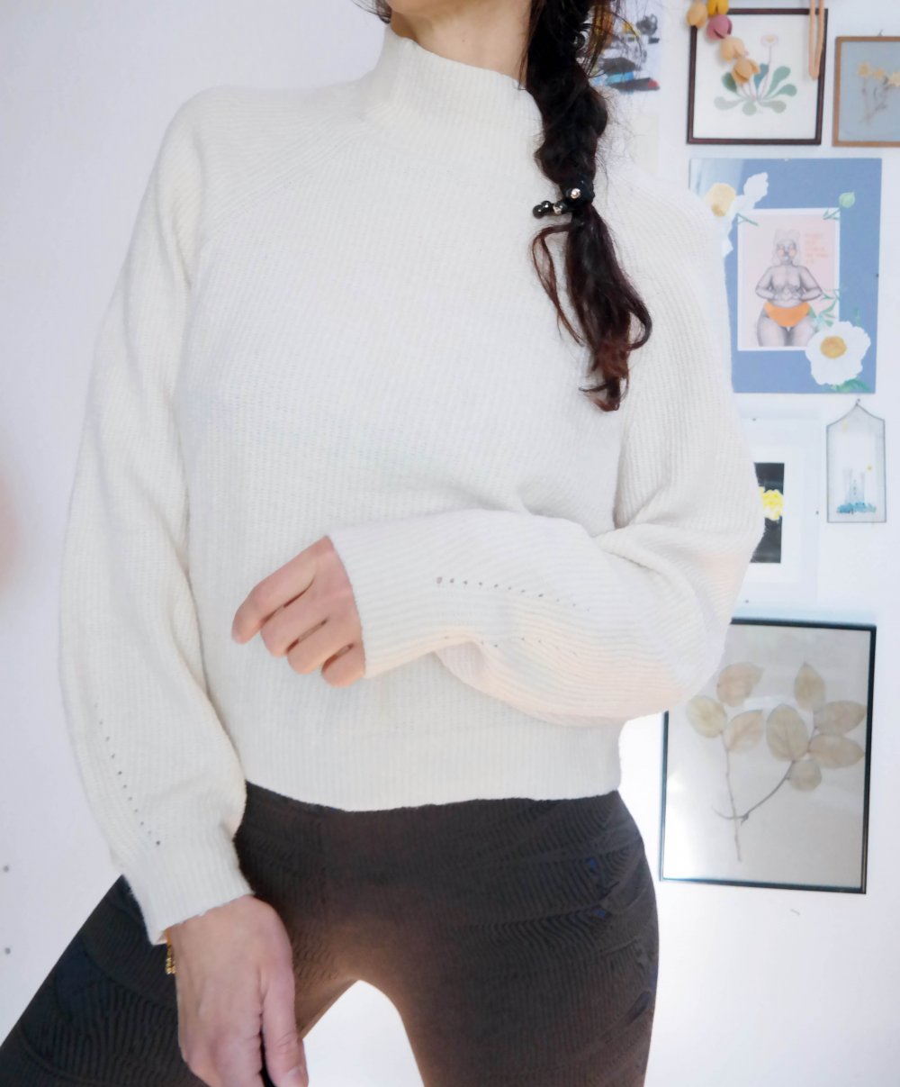 Tom Tailor Pullover Rollkragen Turtleneck Ballonärmel altweiß creme M 38