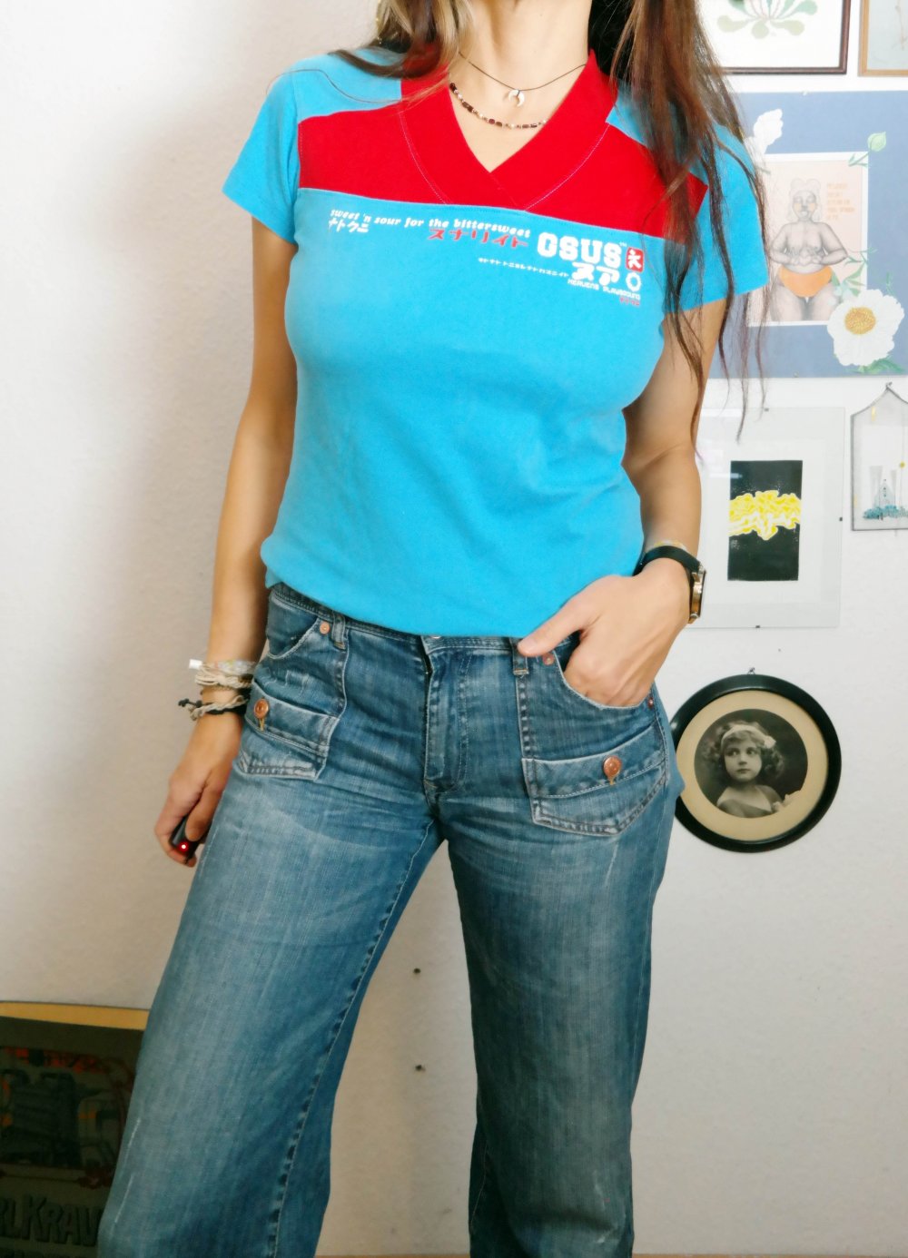 Gsus Industries G-Sus Tshirt Shirt blau rot College 90er 00er Y2K M 38