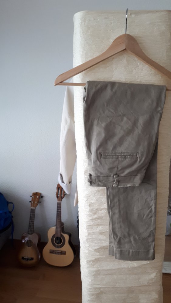Messebekleidung; Elegante Beige Hose, Gr.38/Medium