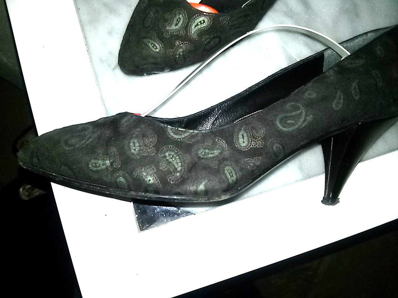  Wild-Lederpumps D'Anna Fratelli- Gr.37,5- Made in Italy-schwarz/kupfer-Paisley