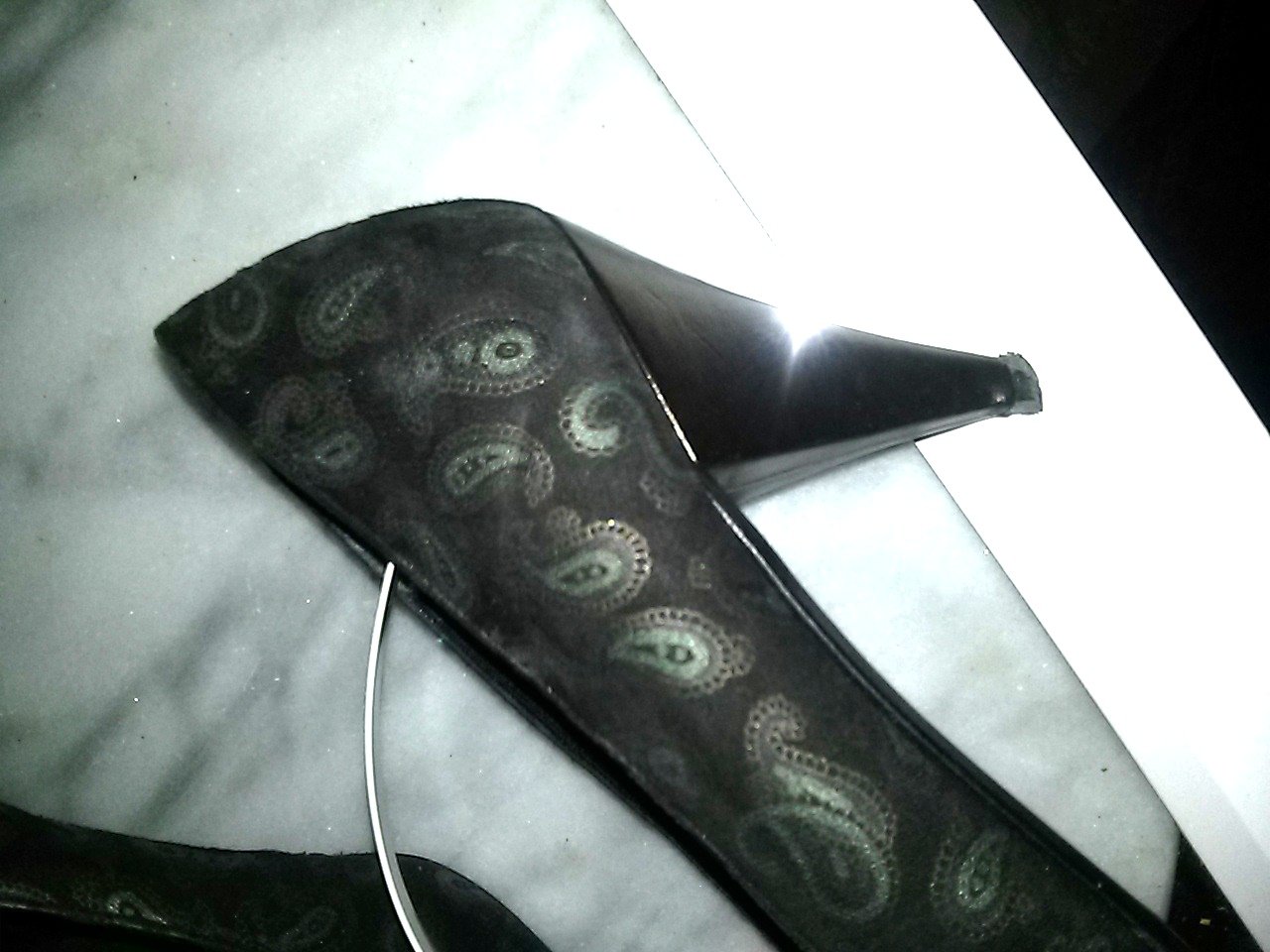  Wild-Lederpumps D'Anna Fratelli- Gr.37,5- Made in Italy-schwarz/kupfer-Paisley