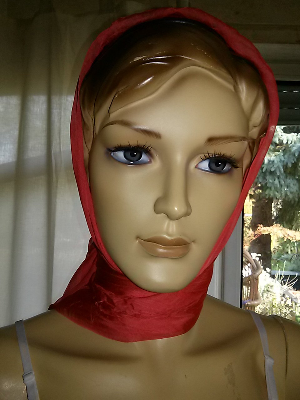 XXL Tuch aus Indien- 1 m x 1 m-rot-neu