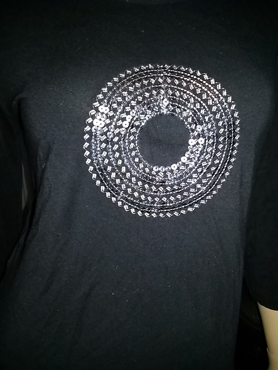 Damenshirt von no compromise- Gr- L- schwarz mit silbernene Pailletten