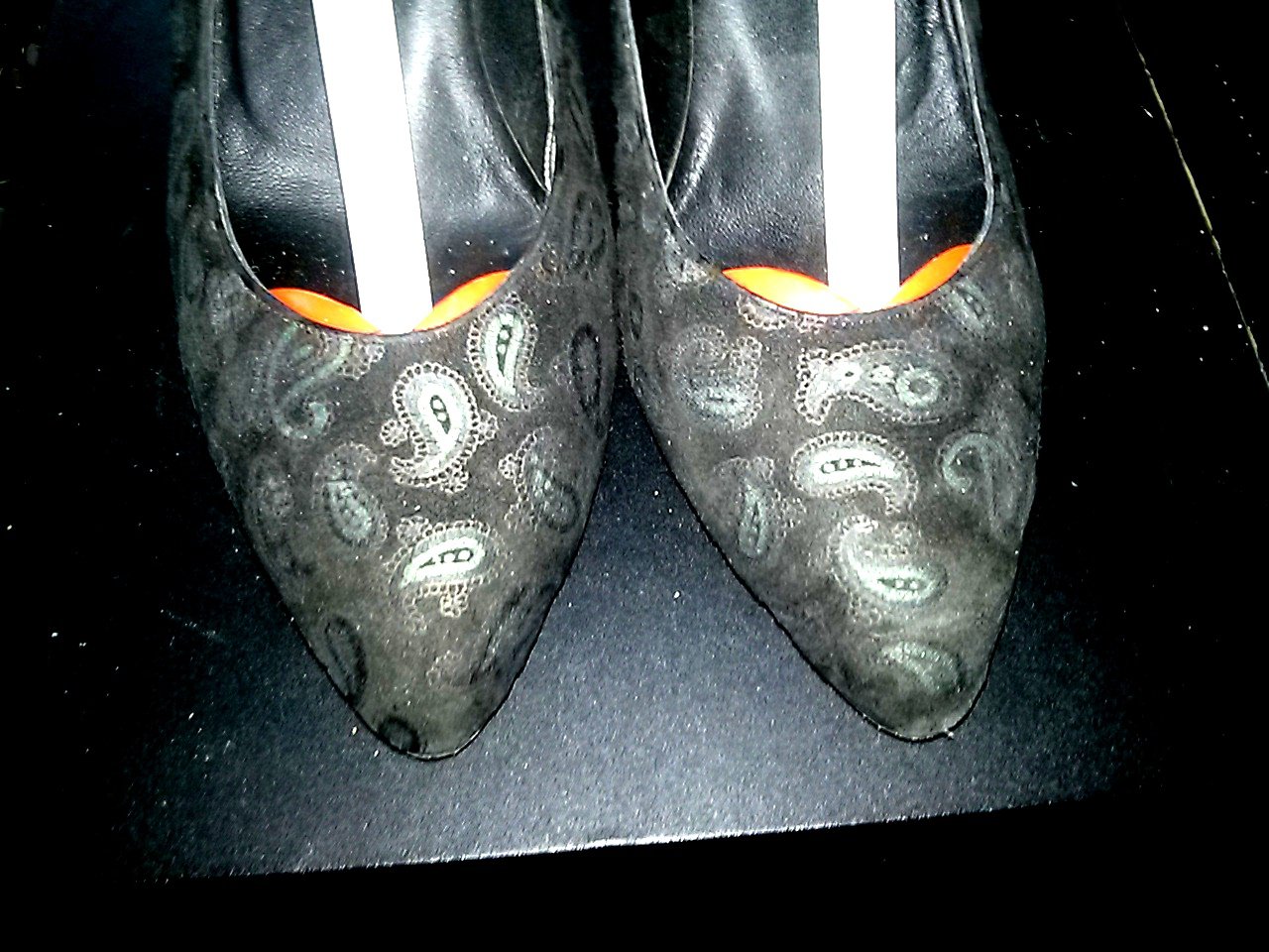  Wild-Lederpumps D'Anna Fratelli- Gr.37,5- Made in Italy-schwarz/kupfer-Paisley
