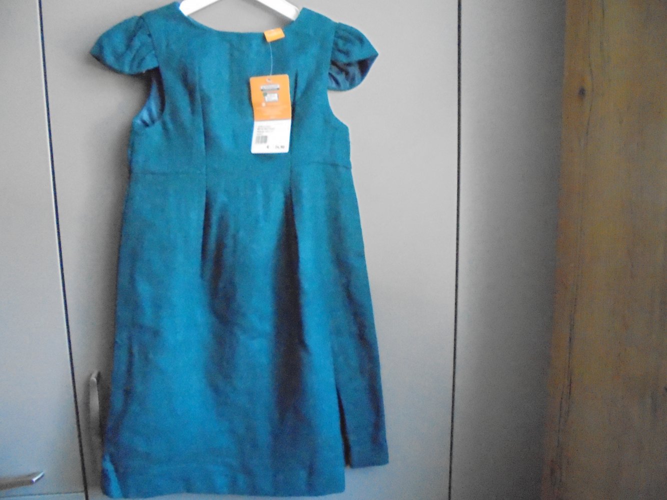 NEU: Mädchen Kleid- Trägerrock petrol Flanell Gr. 122/128 v. Pusblu