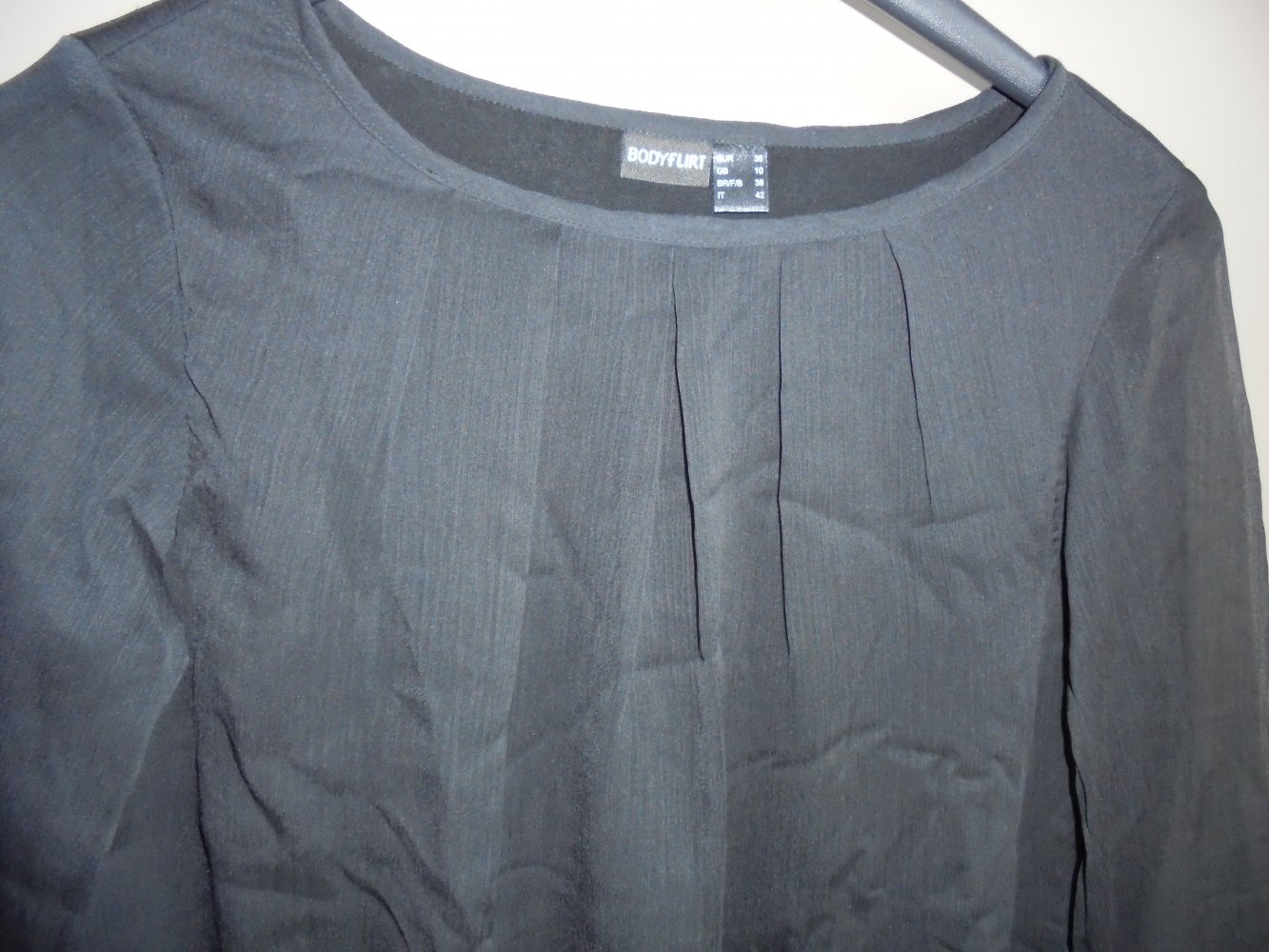 NEU: elegante Damen Tunika Bluse schwarz 3/4 Arm Gr. 36 von Bodyflirt