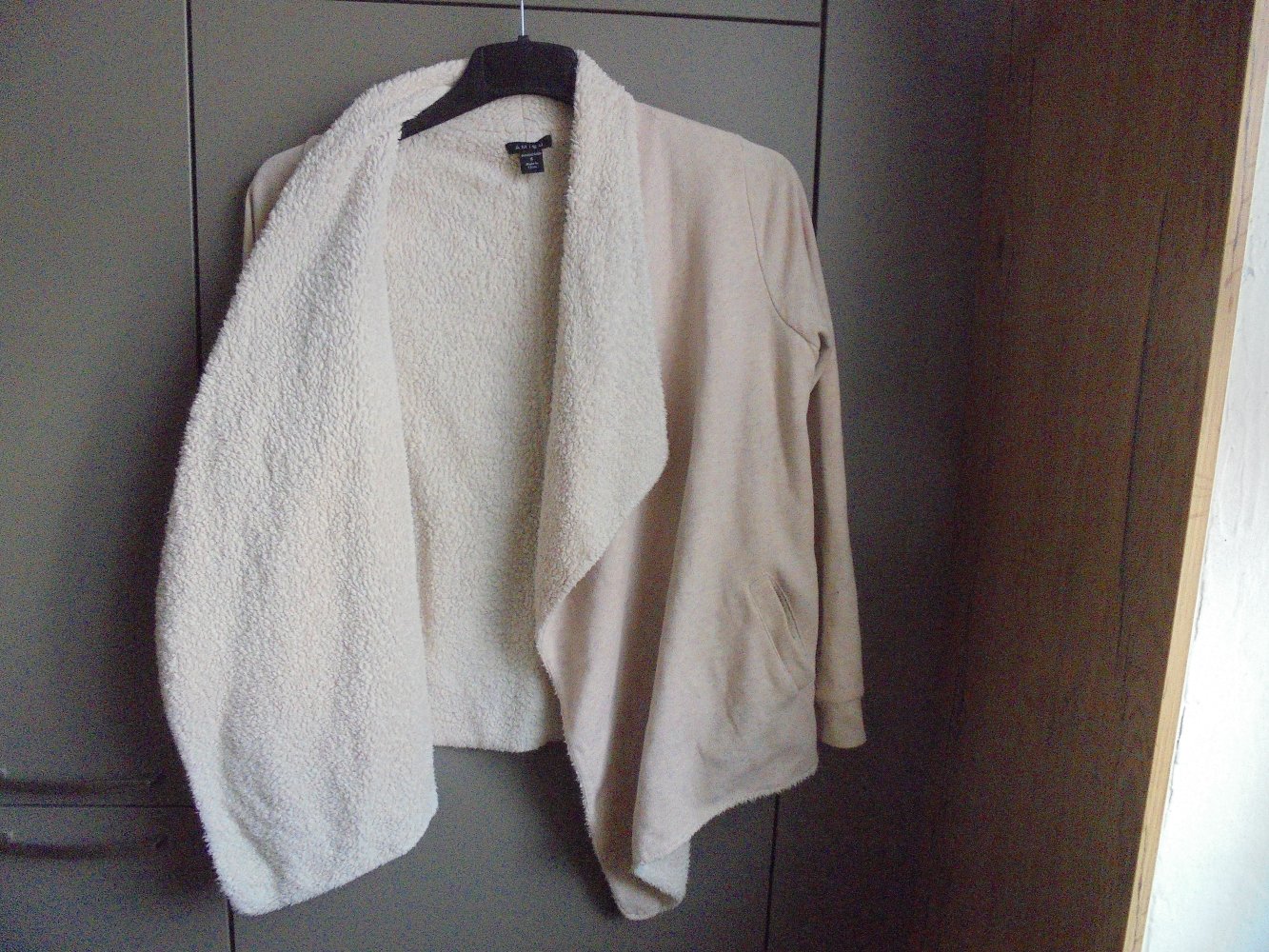 warme Damen Zipfelweste gefüttert rosa/creme Gr. S/M v. Amisu