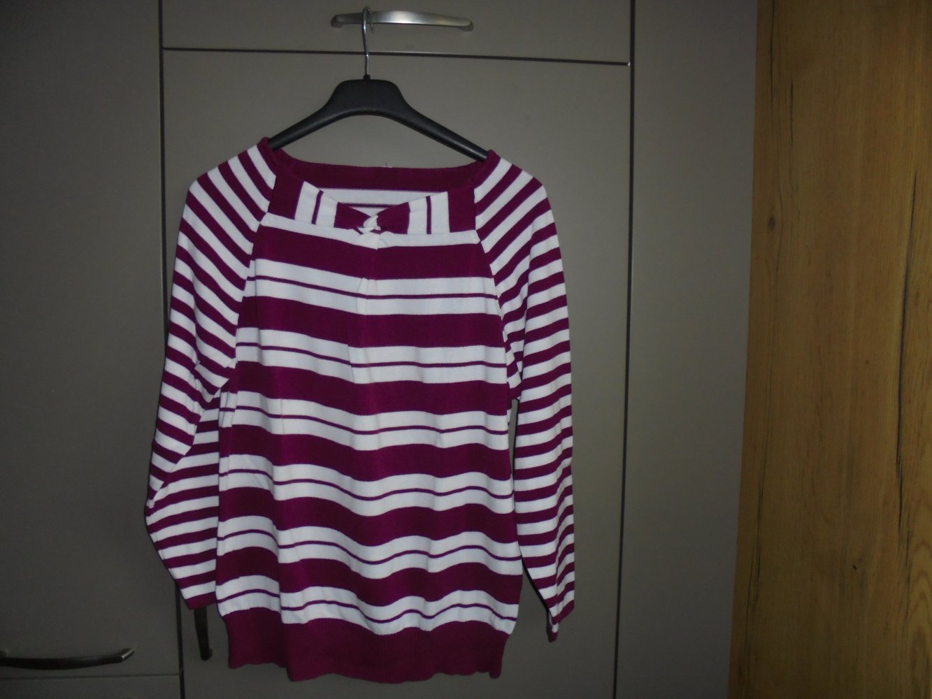Damen Pullover lila gestreift Gr. 44 von Sieh an