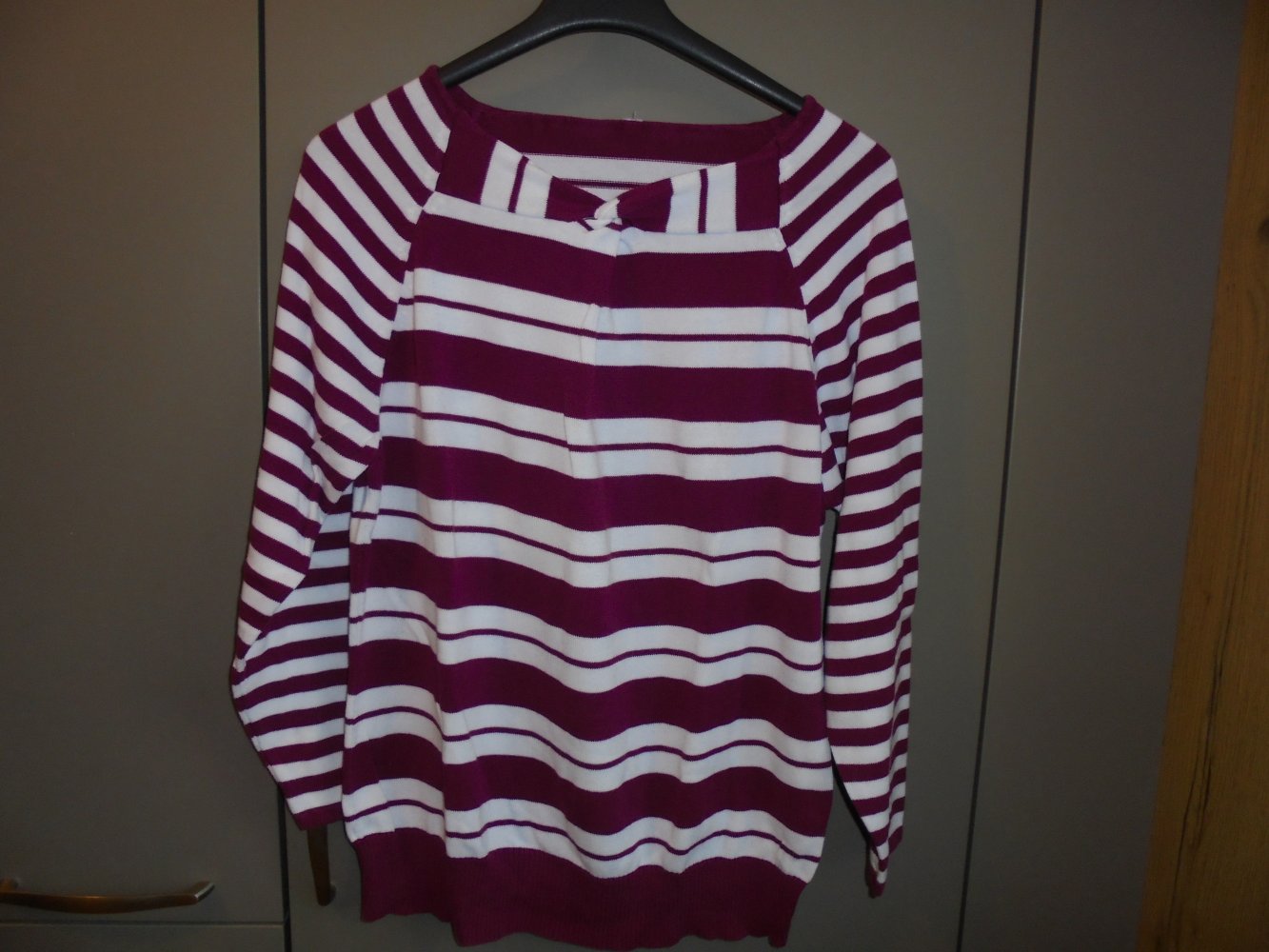 Damen Pullover lila gestreift Gr. 44 von Sieh an