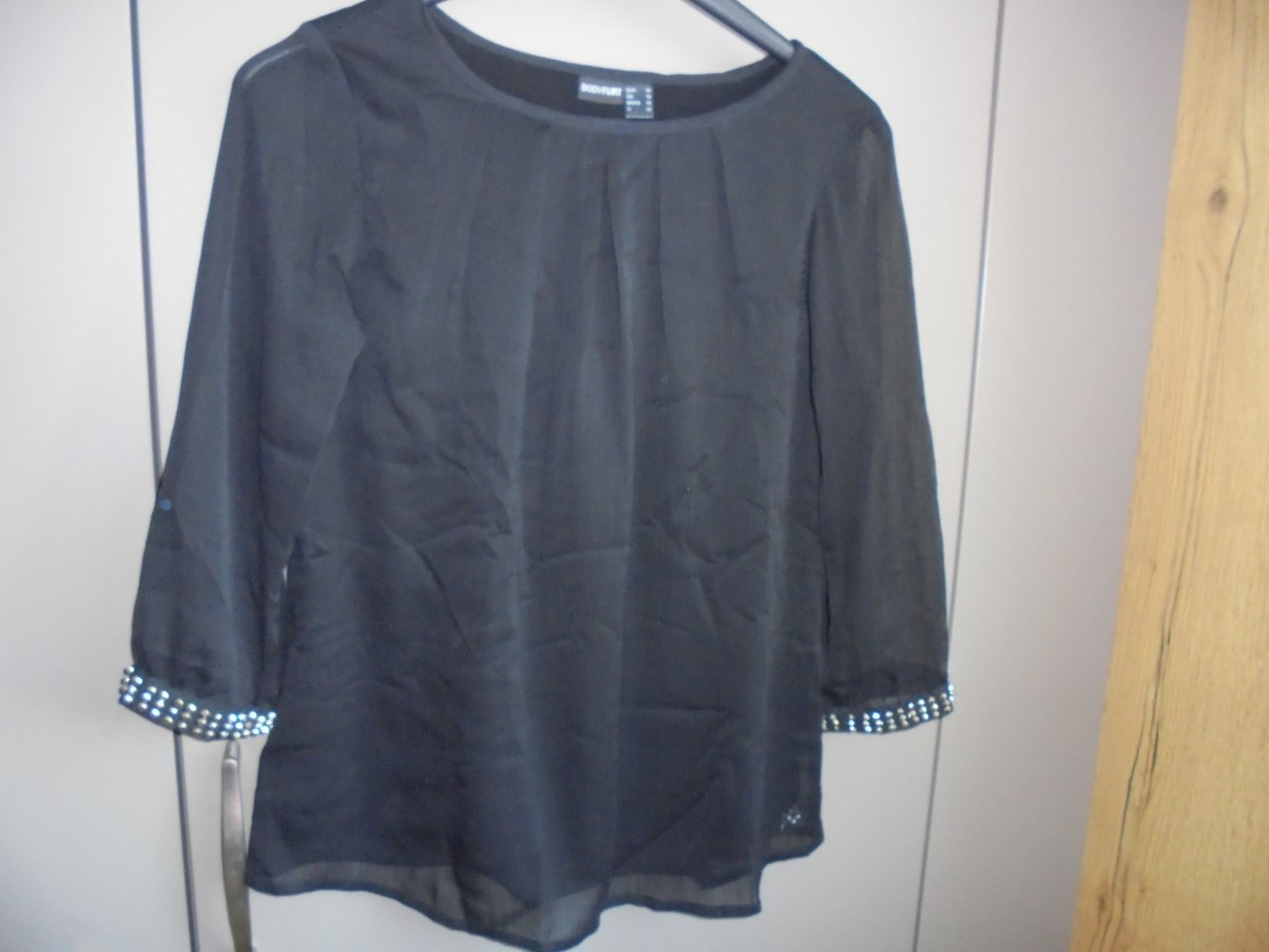 NEU: elegante Damen Tunika Bluse schwarz 3/4 Arm Gr. 36 von Bodyflirt