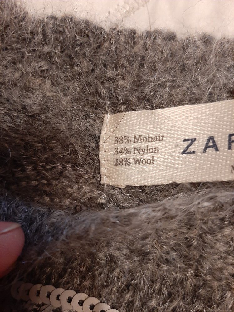 NEUE !!! EXKLUSIVE ALPAKA WOLL JACKE VON ZARA IN GRAU SILBER BESTICKT GR.: S = SCHMALE 36, VP CA.: 119,00 EURO