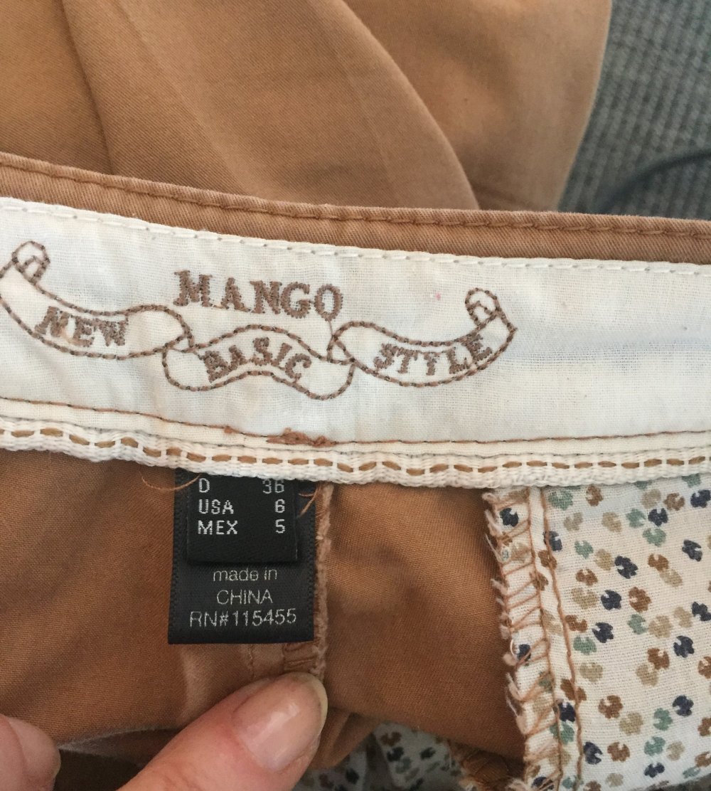 Mango Chinos Hose Gr.36 Curryfarben Erdton Mid Waist
