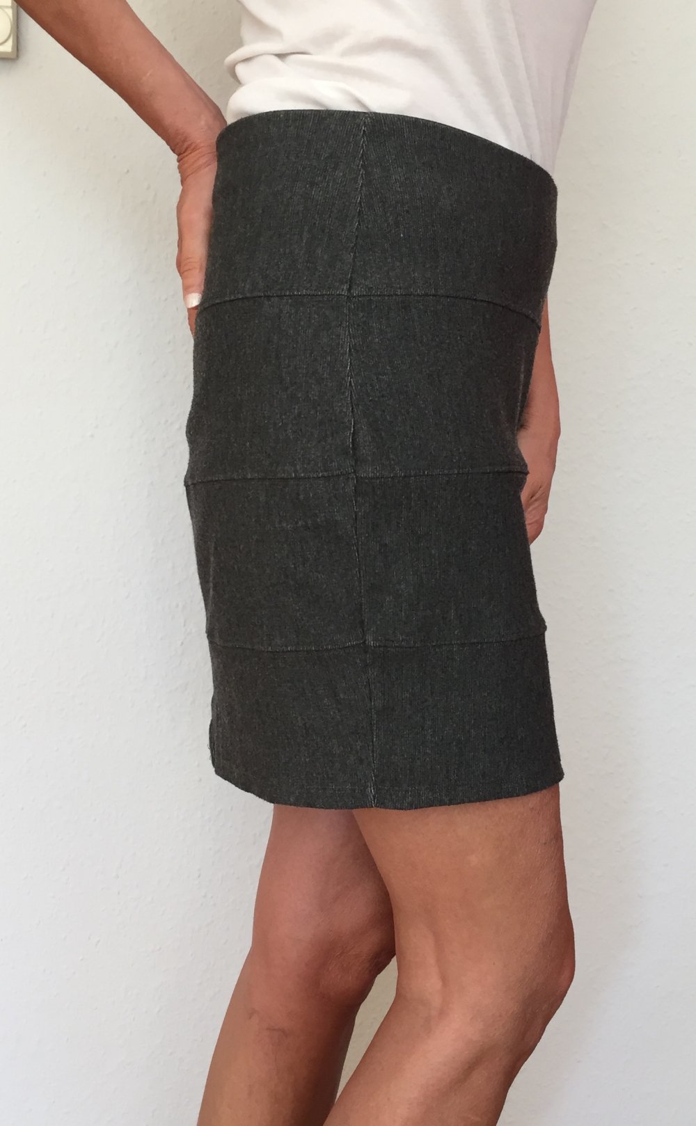 Gina Tricot Basic Elasthan High Waist Stützshape Tube Rock Gr.XL grau