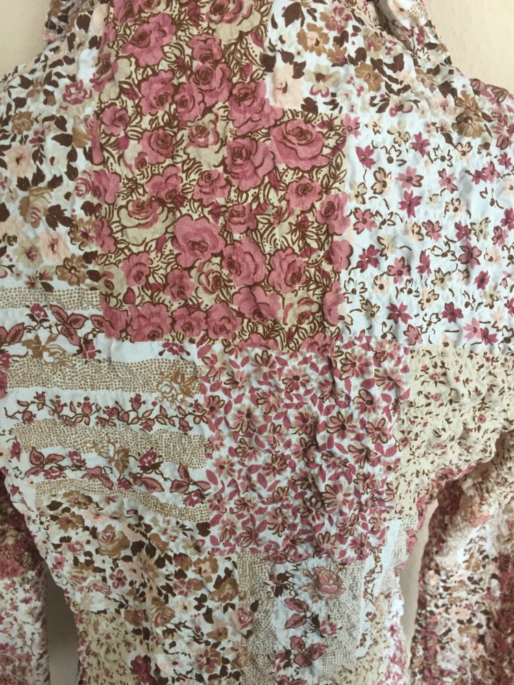 B.S.C. Max Hippie Tunika Patchwork Blumenbluse Gr.S/M mit Trompetenärmel