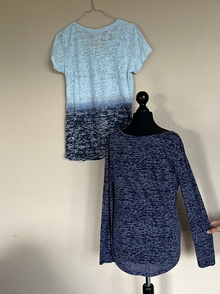 2 Shirt Paket Street One + Blue Motion lang + kurz Arm Gr.38