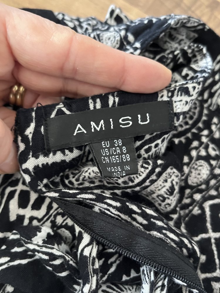 Amisu Ethno Wickelrock Gr.36 schwarz weiß