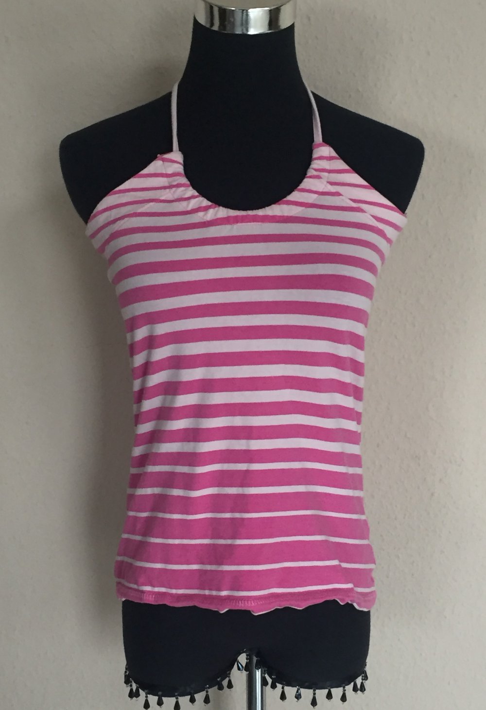 Colours of the World Neckholder T-Shirt Gr.M pink / weiß gestreift