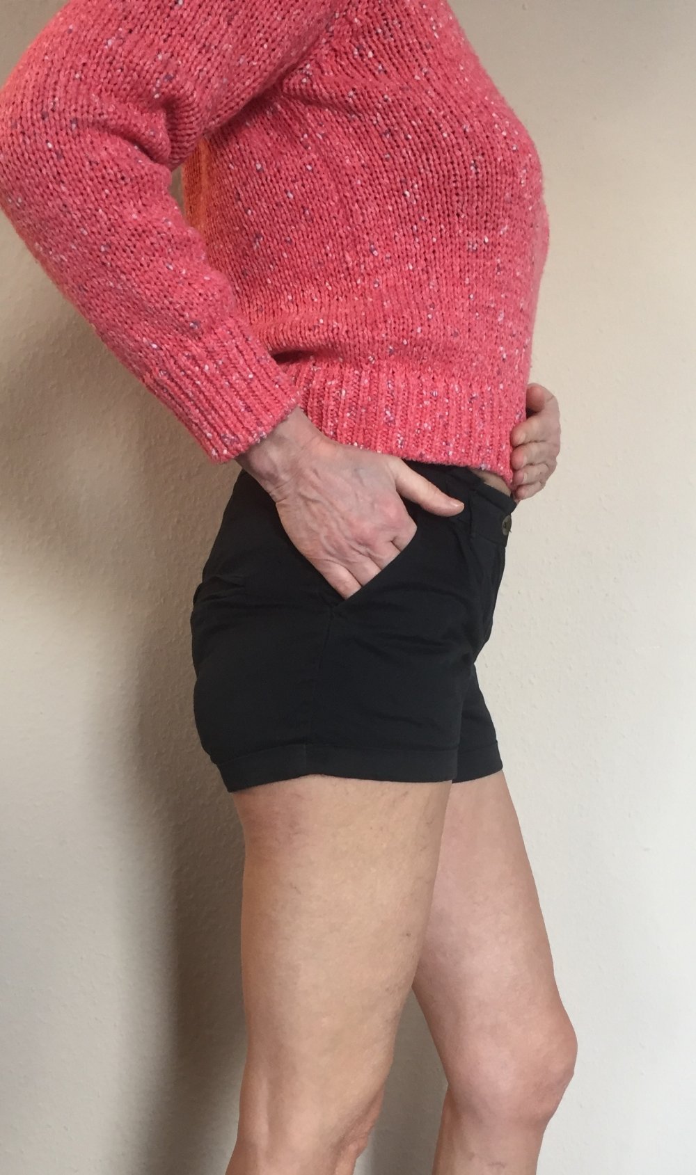 H&M Jeansstoff Shorts Gr.34 schwarz mit Taschen und Umschlag