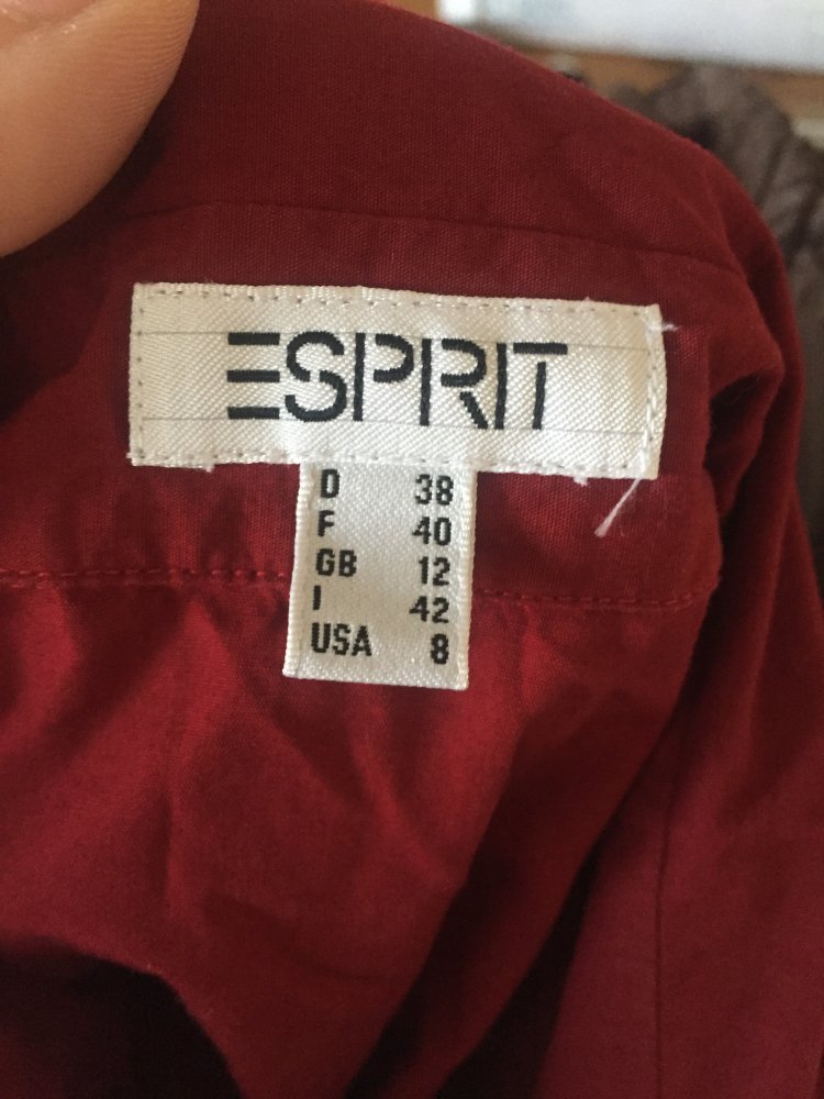 Esprit Bluse Gr.38 dunkelrot Baumwolle lässiger Schnitt