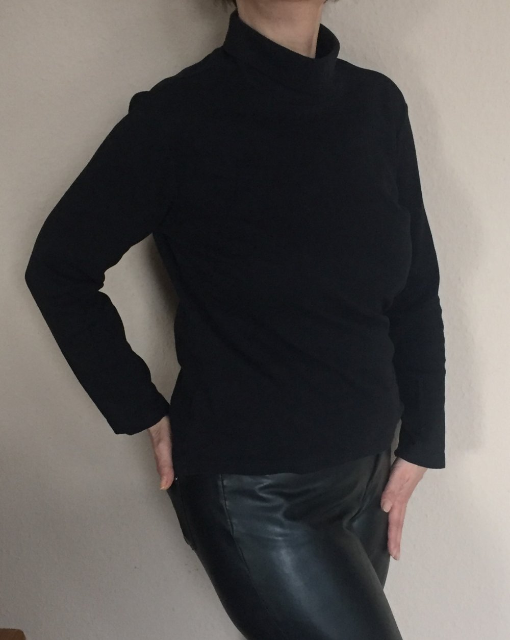 TCM Basic Rollkragen Pullover Gr.S/M Baumwolle schwarz