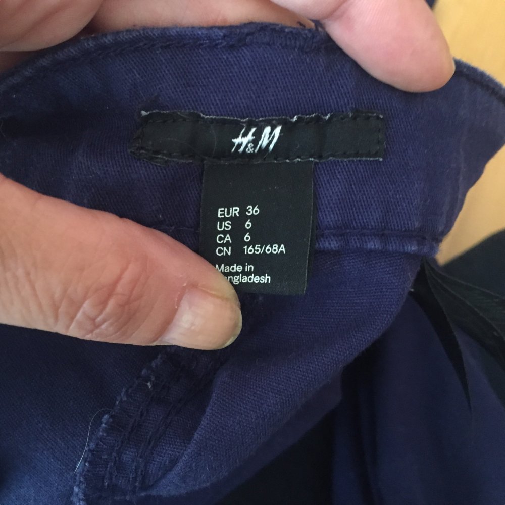 H&M Sommer Skinny Stretch Chinos Hose Gr.36 royal Blau 