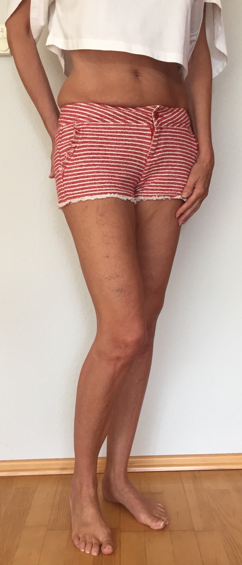 Calzedonia Super Mini Frottee Shorts Gr.S rot weiß gestreift