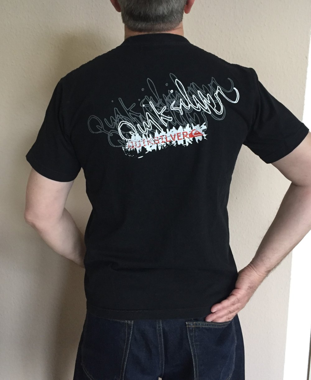 Quicksilver Surfer Baumwolle T-Shirt Gr.M schwarz / weiß