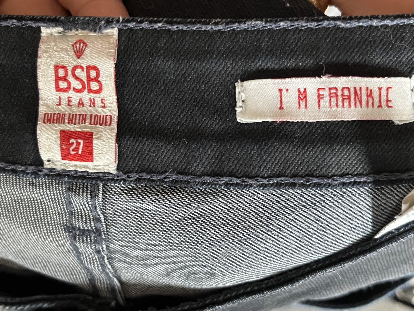 BSB I´m Frankie Jeans Dual Farben Gr.27 / S Dunkelblau / Schwarz mit Nieten Deko