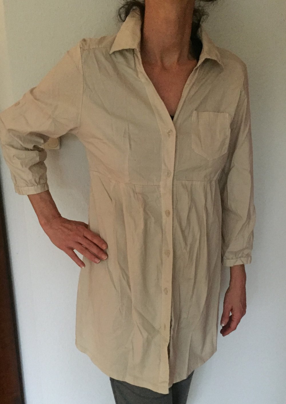 Les Freres Sommer Tunkia Long Bluse Gr.L mit Steg im Rücken