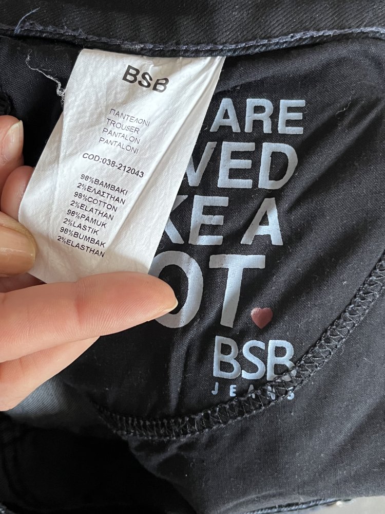BSB I´m Frankie Jeans Dual Farben Gr.27 / S Dunkelblau / Schwarz mit Nieten Deko