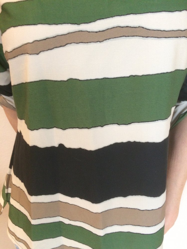 H&M Bluse Gr.M/L im Bamboo Muster grün / Creme / schwarz