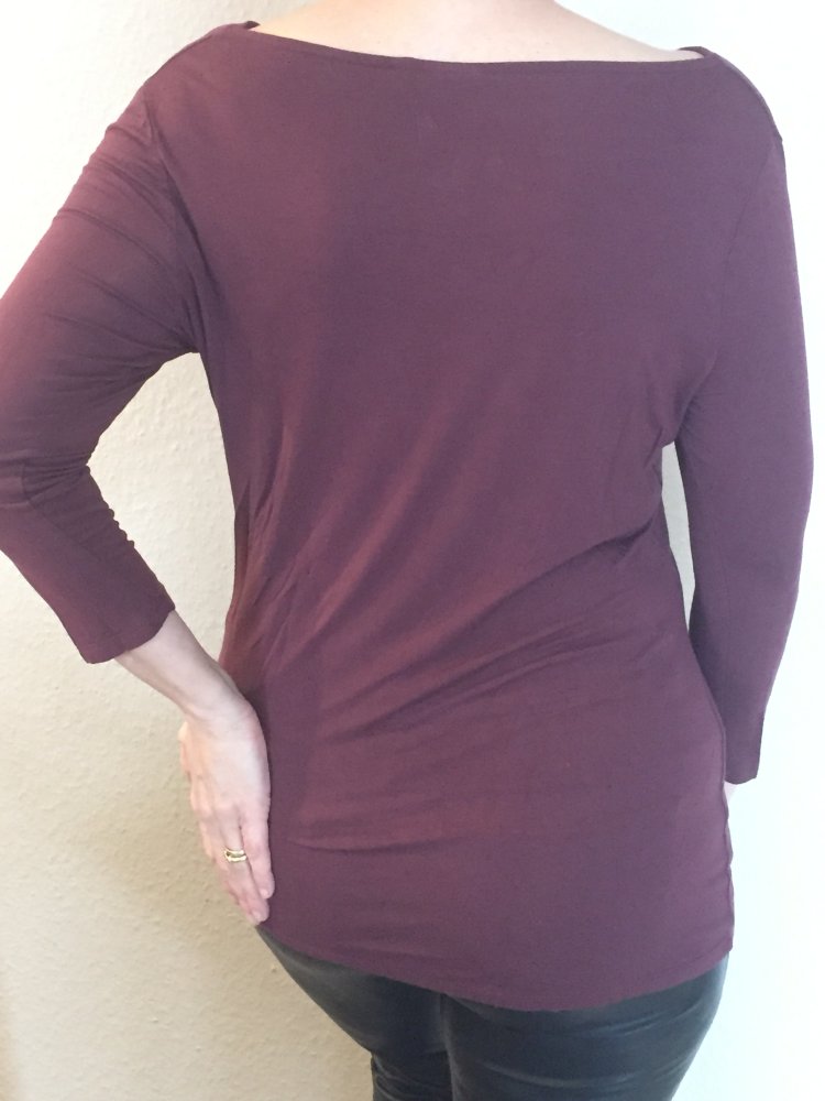 Blue Motion Long Shirt Gr. L Bordeaux Farben mit Wasserfallkragen