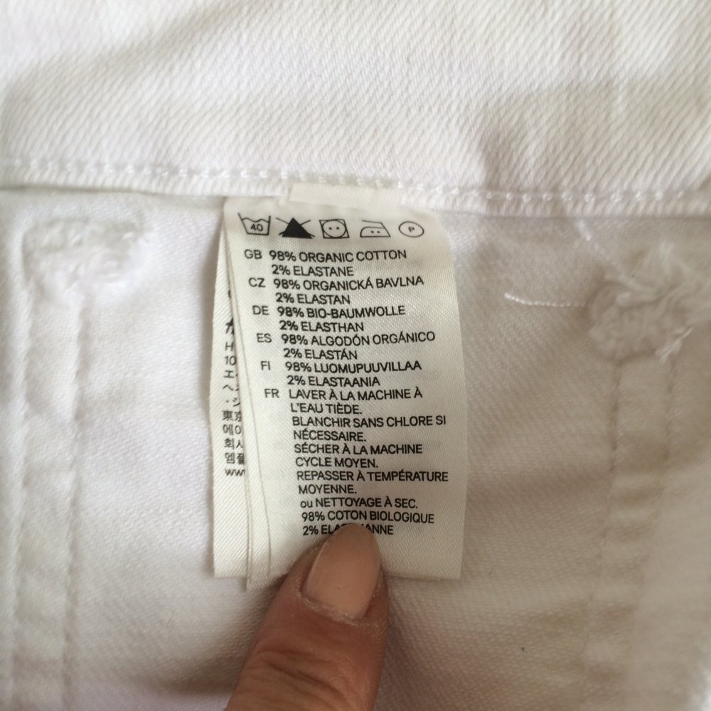H&M Super High Waist Jeans Short, weiß Gr.36 Concious Collection