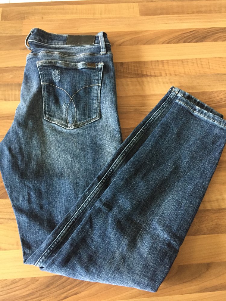 Calvin Klein Mid Waist Skinny Ripped Jeans Gr.36/38 US W29, L 32
