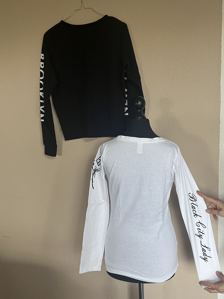 2 H&M Langarm Shirt, Unterhemden Gr.XS schwarz weiß