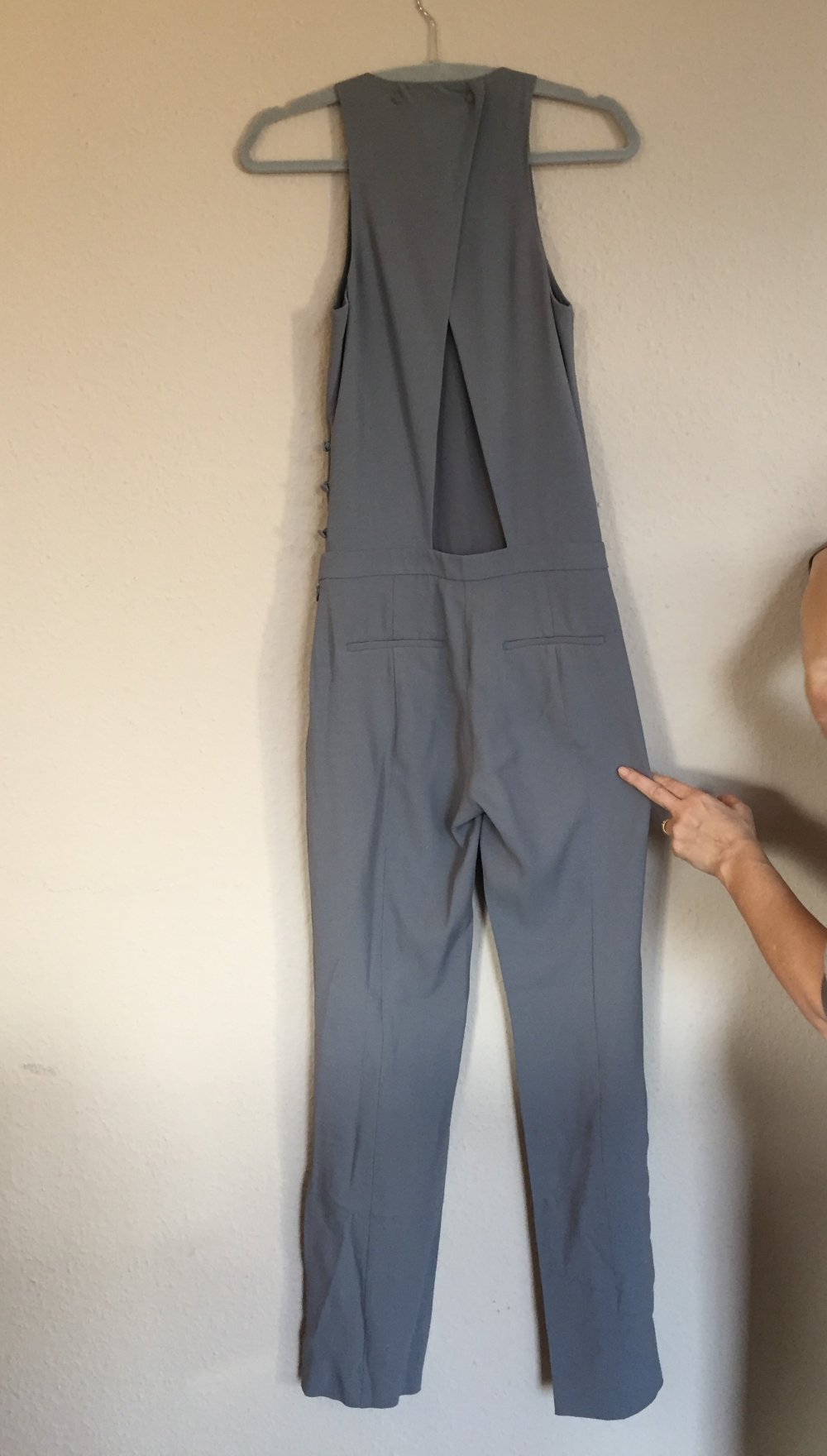 Patrizia Pepe Sommer Jumpsuit mit Rücken Cutout Gr.XS grau