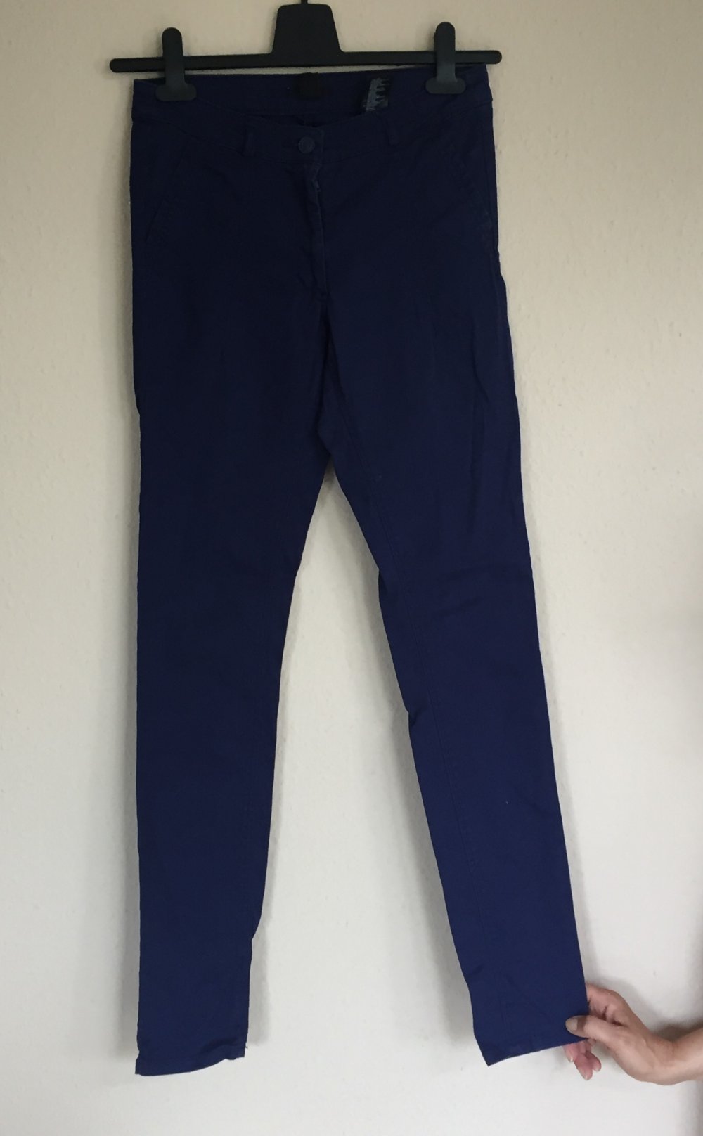 H&M Sommer Skinny Stretch Chinos Hose Gr.36 royal Blau 