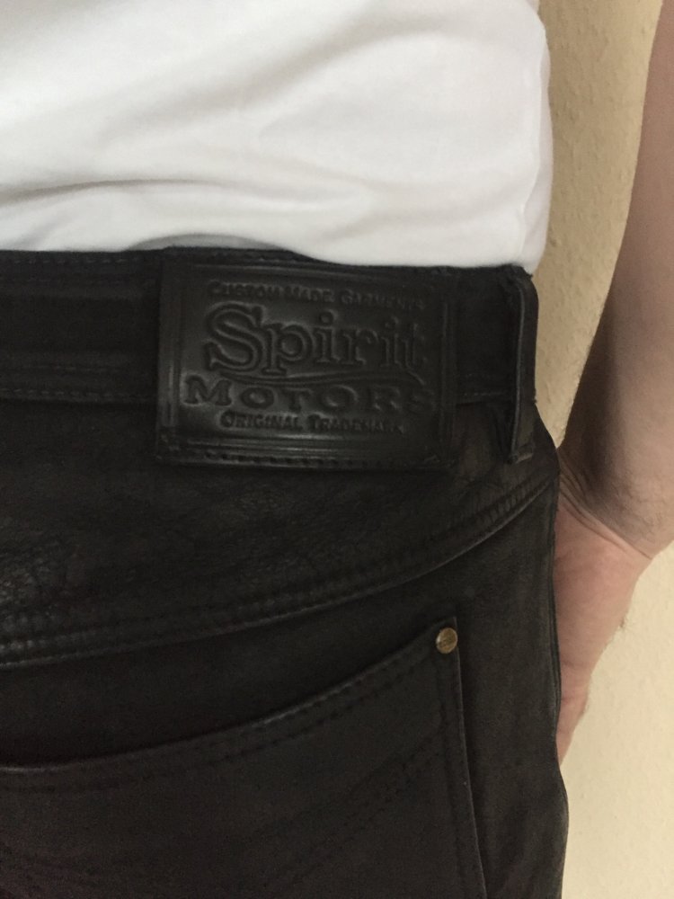 Spirit Motors Polo Biker Lederhose Gr.52 Modell Kansas Bootcut schwarz
