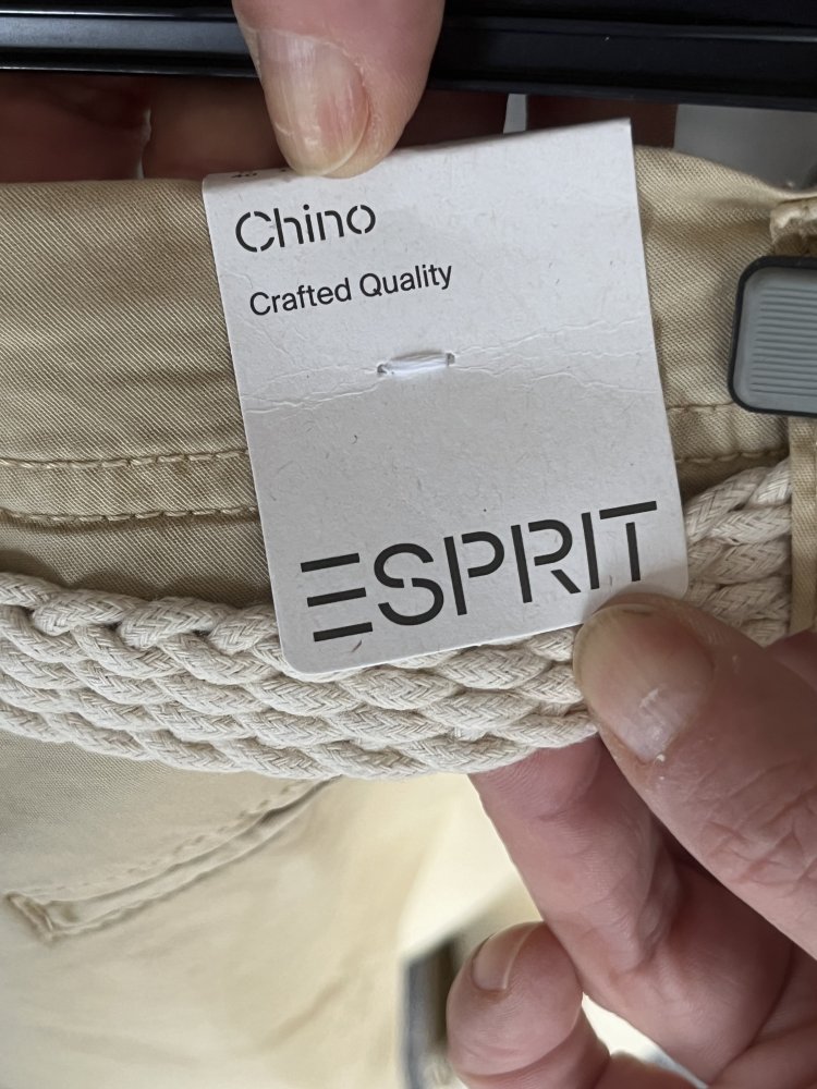 Esprit Sommer Chinos Hose Gr.40 mit geflochtem Gürtel Neu