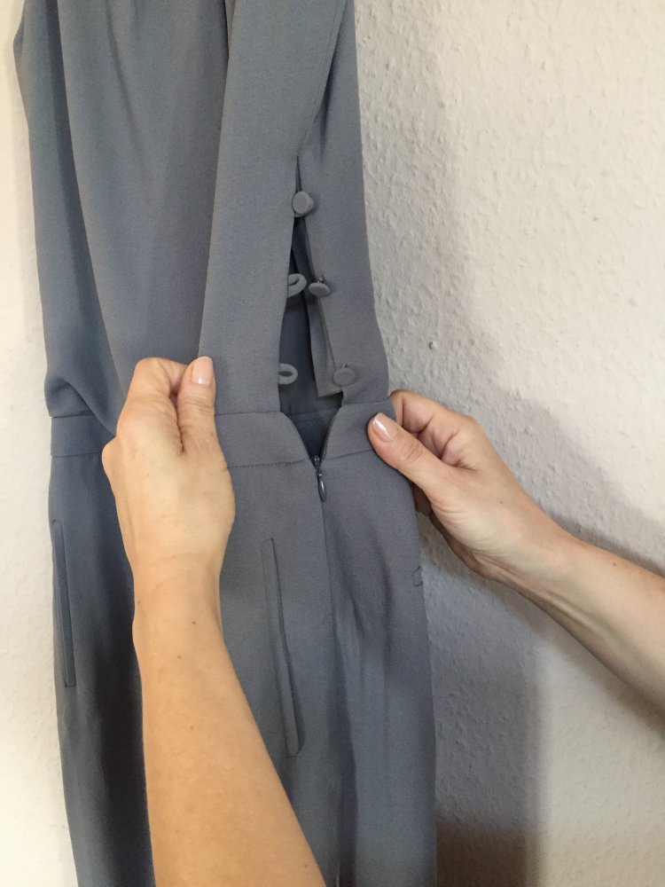 Patrizia Pepe Sommer Jumpsuit mit Rücken Cutout Gr.XS grau