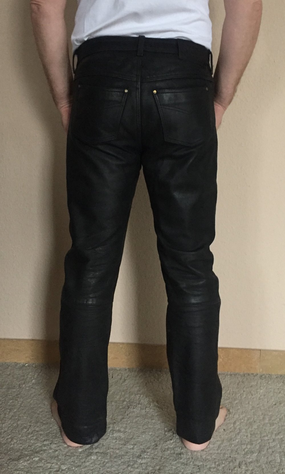 Spirit Motors Polo Biker Lederhose Gr.52 Modell Kansas Bootcut schwarz
