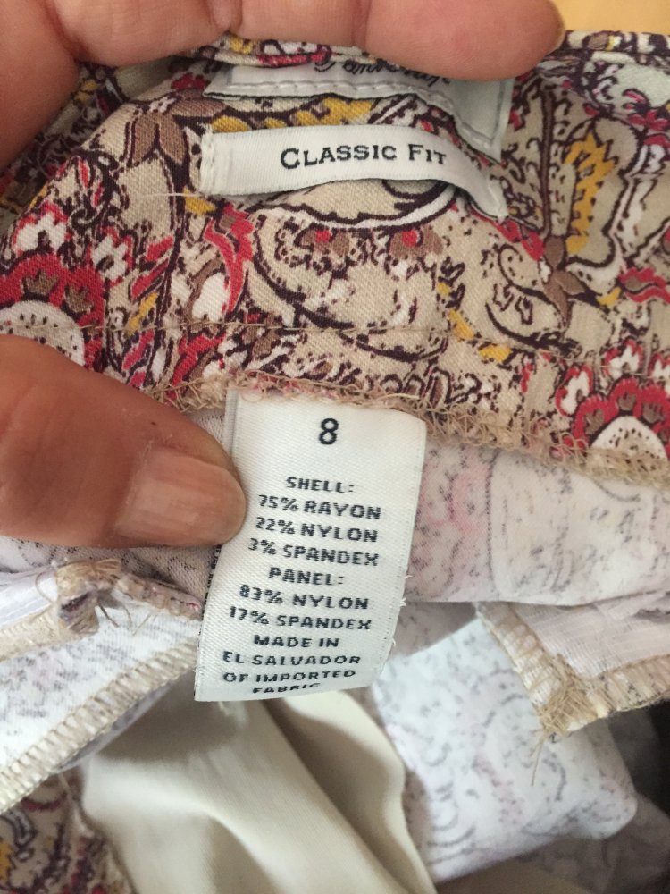 Charter Club Pull Up Hose Classic Fit Gr.38 weiß floral