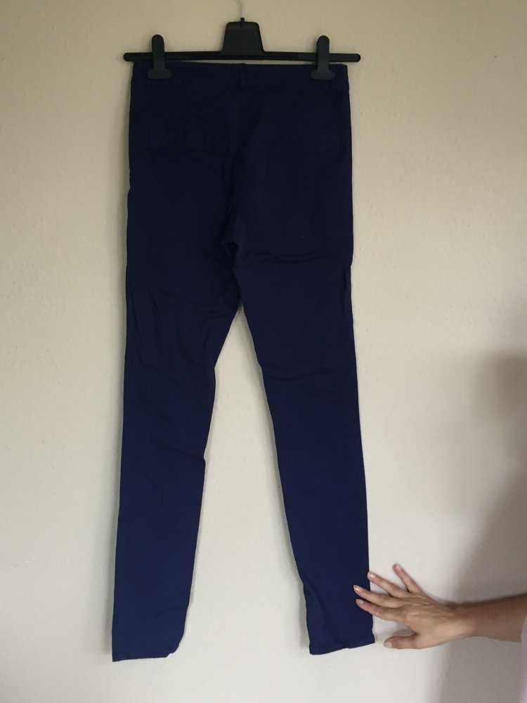 H&M Sommer Skinny Stretch Chinos Hose Gr.36 royal Blau 