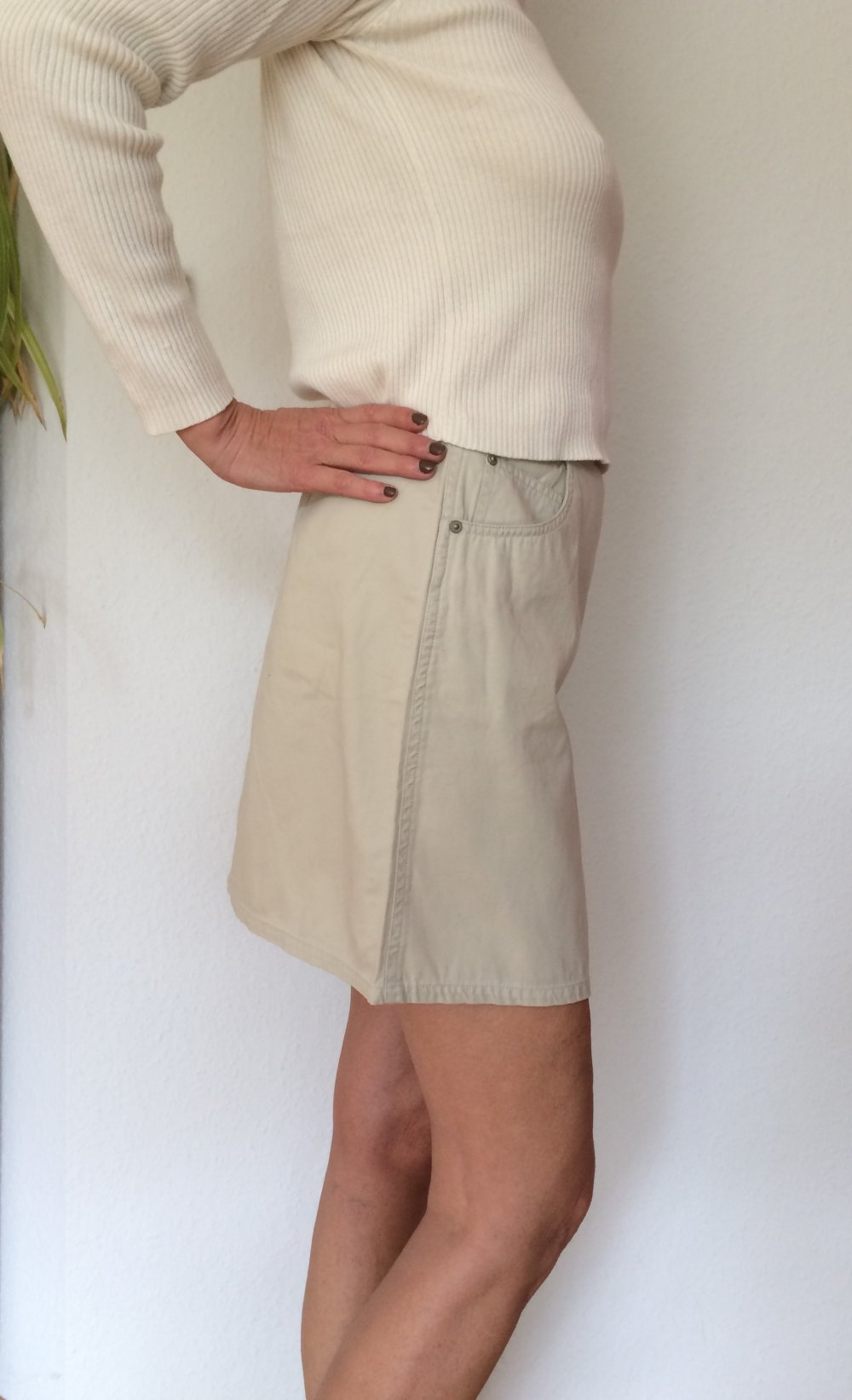 Old Navy High Waist Rock Gr.36 / US 6 Nude Baumwolle