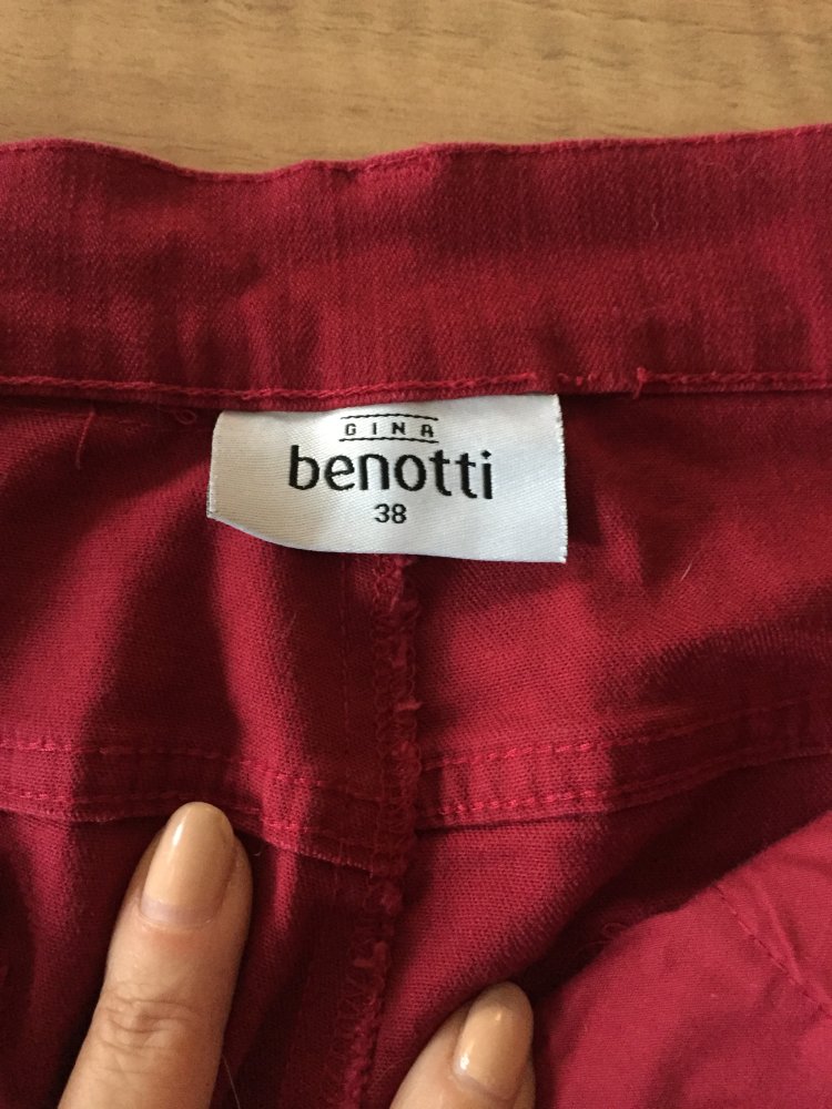 Gina Benotti Sommer Mid Waist Jeans Gr.38 rot Straight Leg
